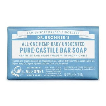 Dr Bronner's Pure-Castile Bar Soap Baby Unscented 140g